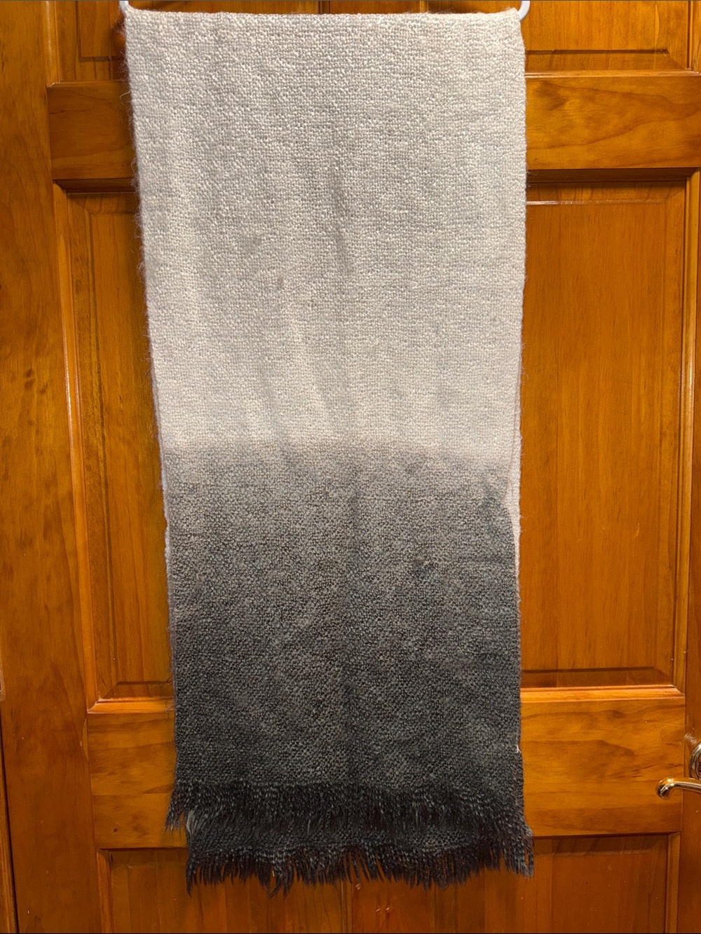 LOFT Ombre Knit Scarf in White and Charcoal